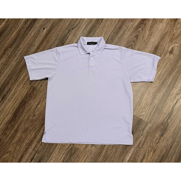 Vtg Y2K Bugatchi Men’s Uomo Polo Shirt Modal Rayon Blend Texture Sz M Lilac - Picture 2 of 7